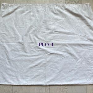 Vintage Emilio Pucci Drawstring White Pure 100% Cotton Dust Bag Storage Laundry